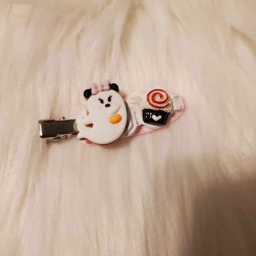 Handmade Cute Ghost and Cupcake Hair Clip Decoden